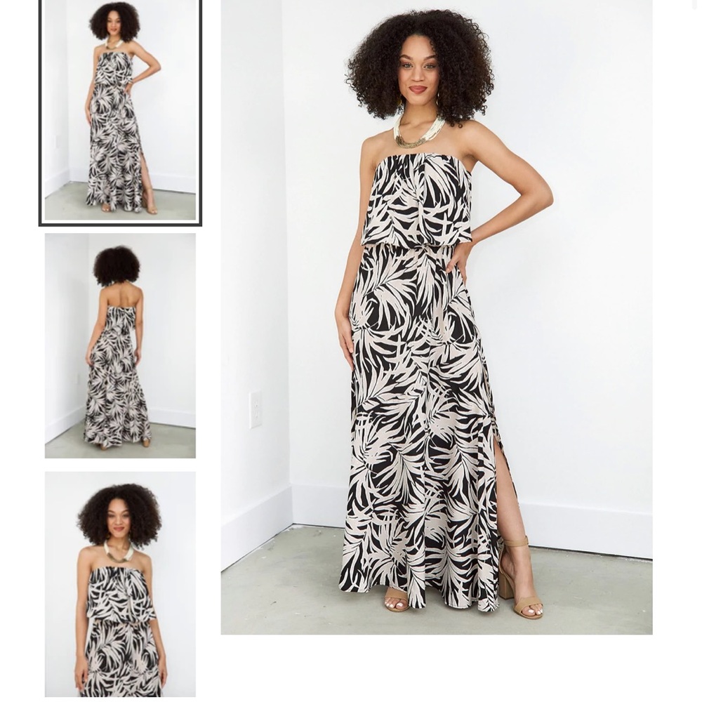 Fab’rik Santiago Palm Print Maxi Dress